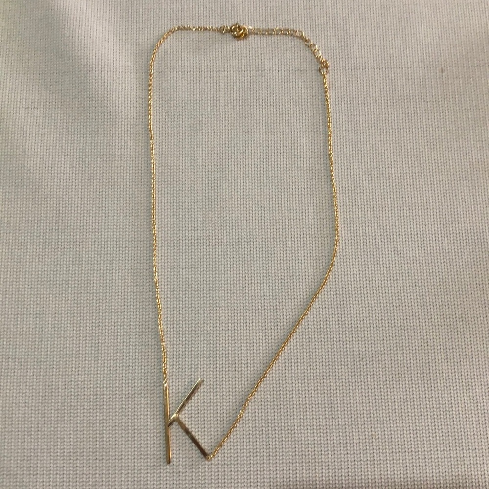 “K” gold initial necklace